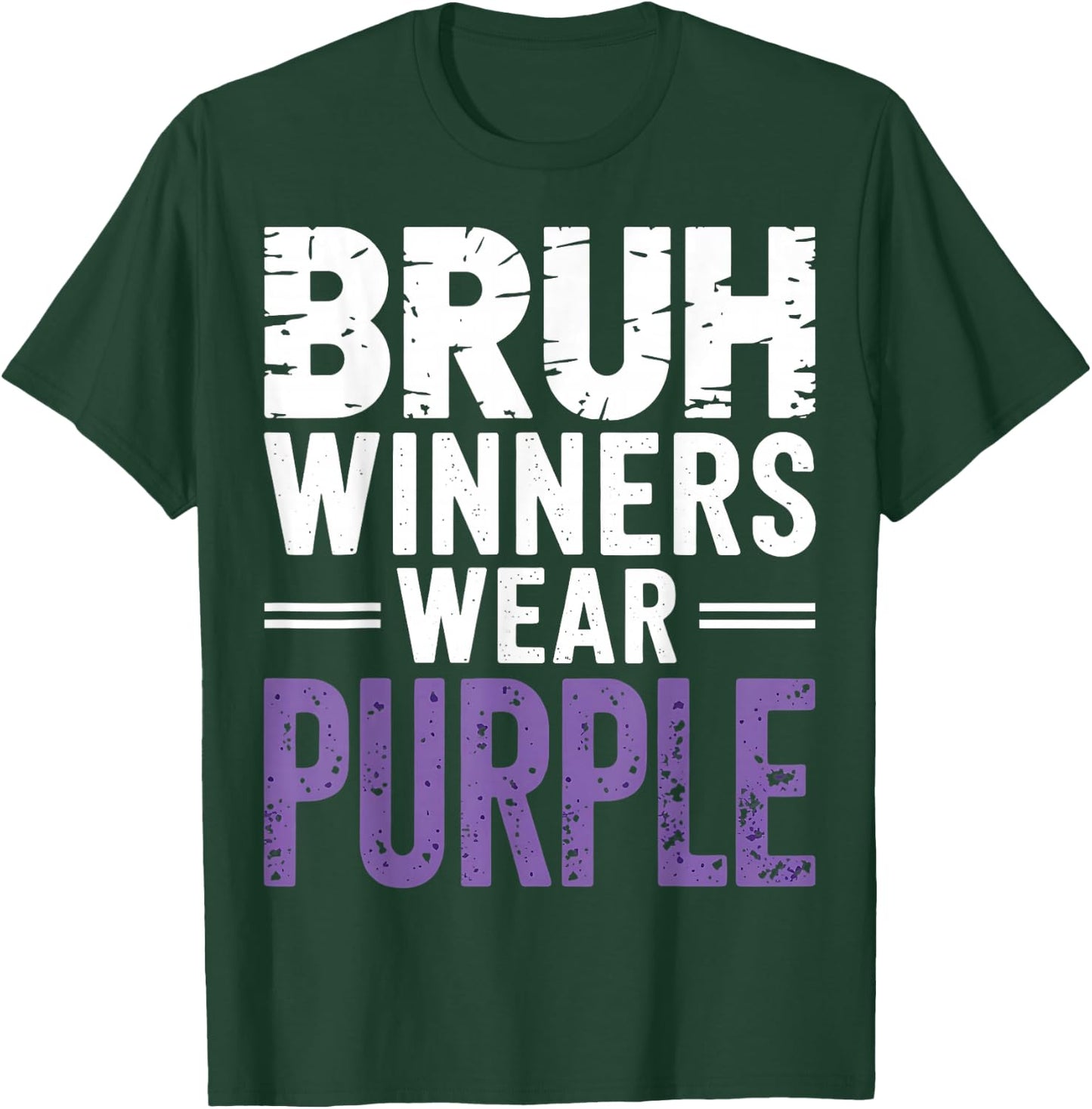 Bruh Winners Wear Purple Vintage Retro T-Shirt - T-Shirt | Forest