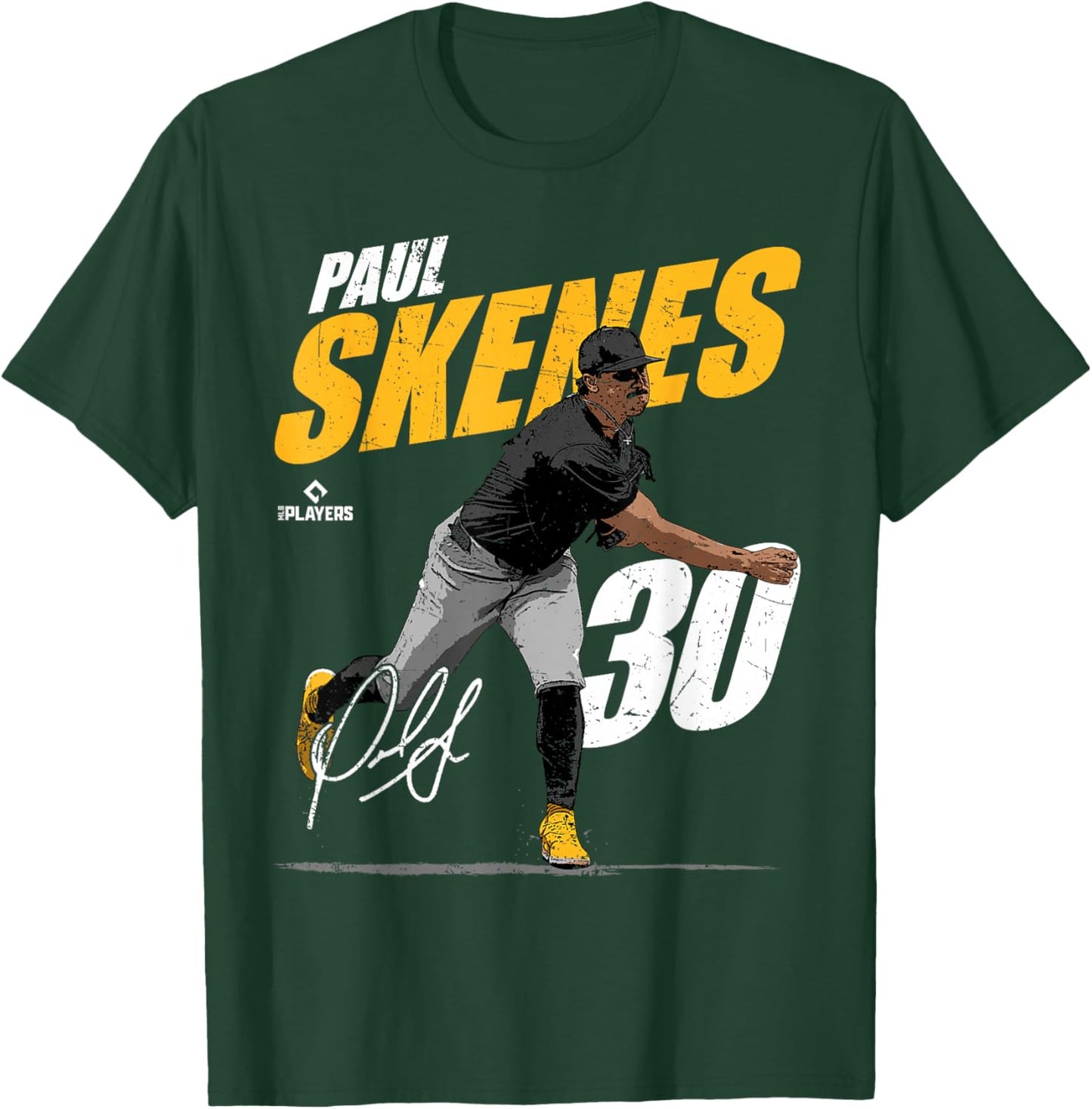 Paul Skenes | Pittsburgh Baseball Players | MLBPSK3001 T-Shirt - T-Shirt | Forest