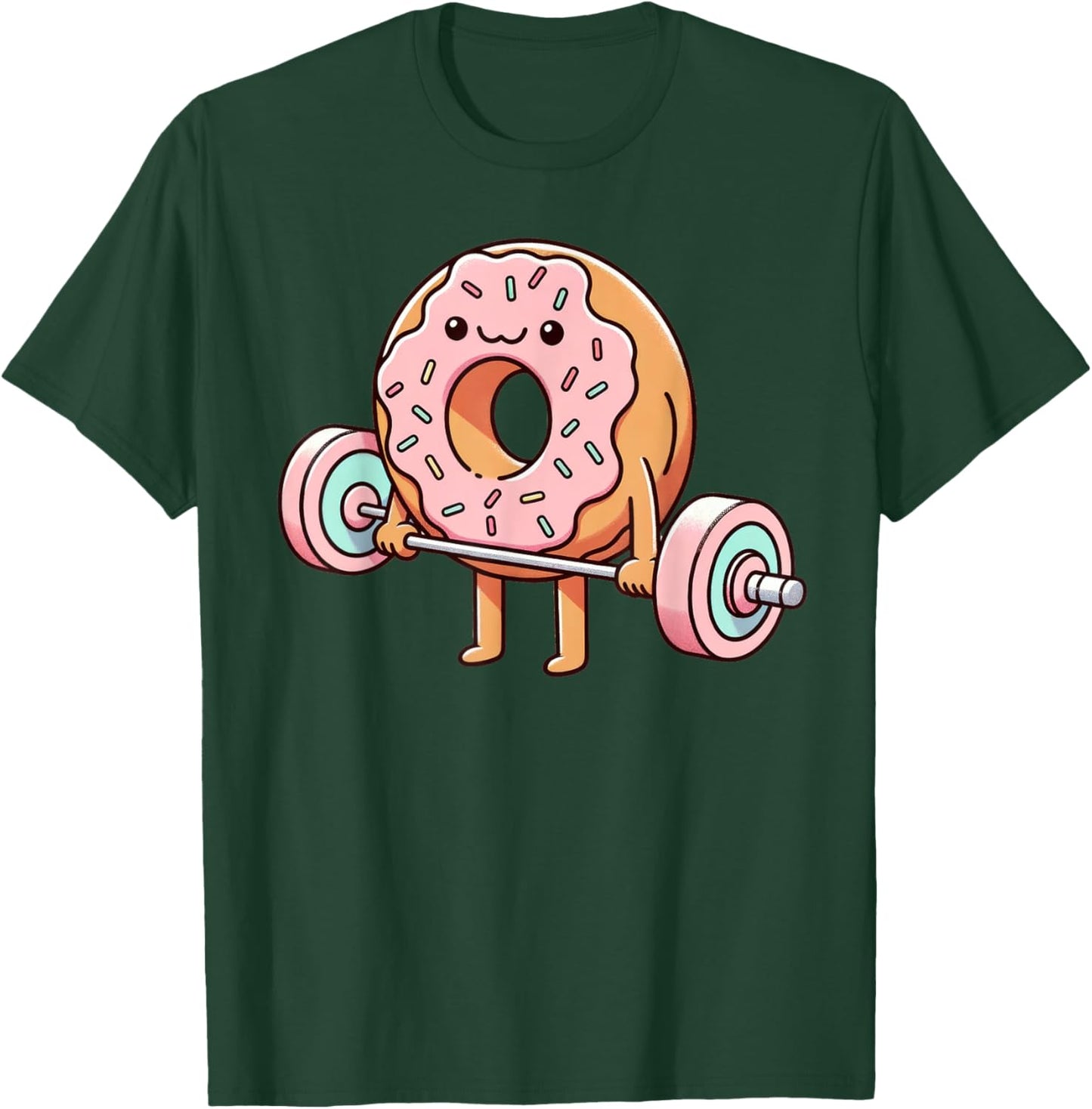 Fitness Workout Gym Weightlifting Donut Lover Men Women T-Shirt - T-Shirt | Forest