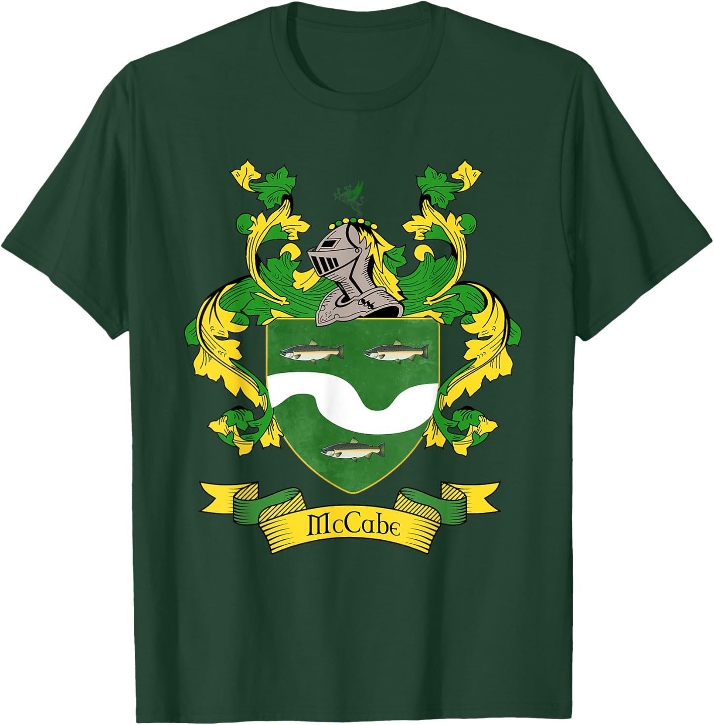 McCabe Coat of Arms | McCabe Surname Family Crest T-Shirt - T-Shirt | Forest