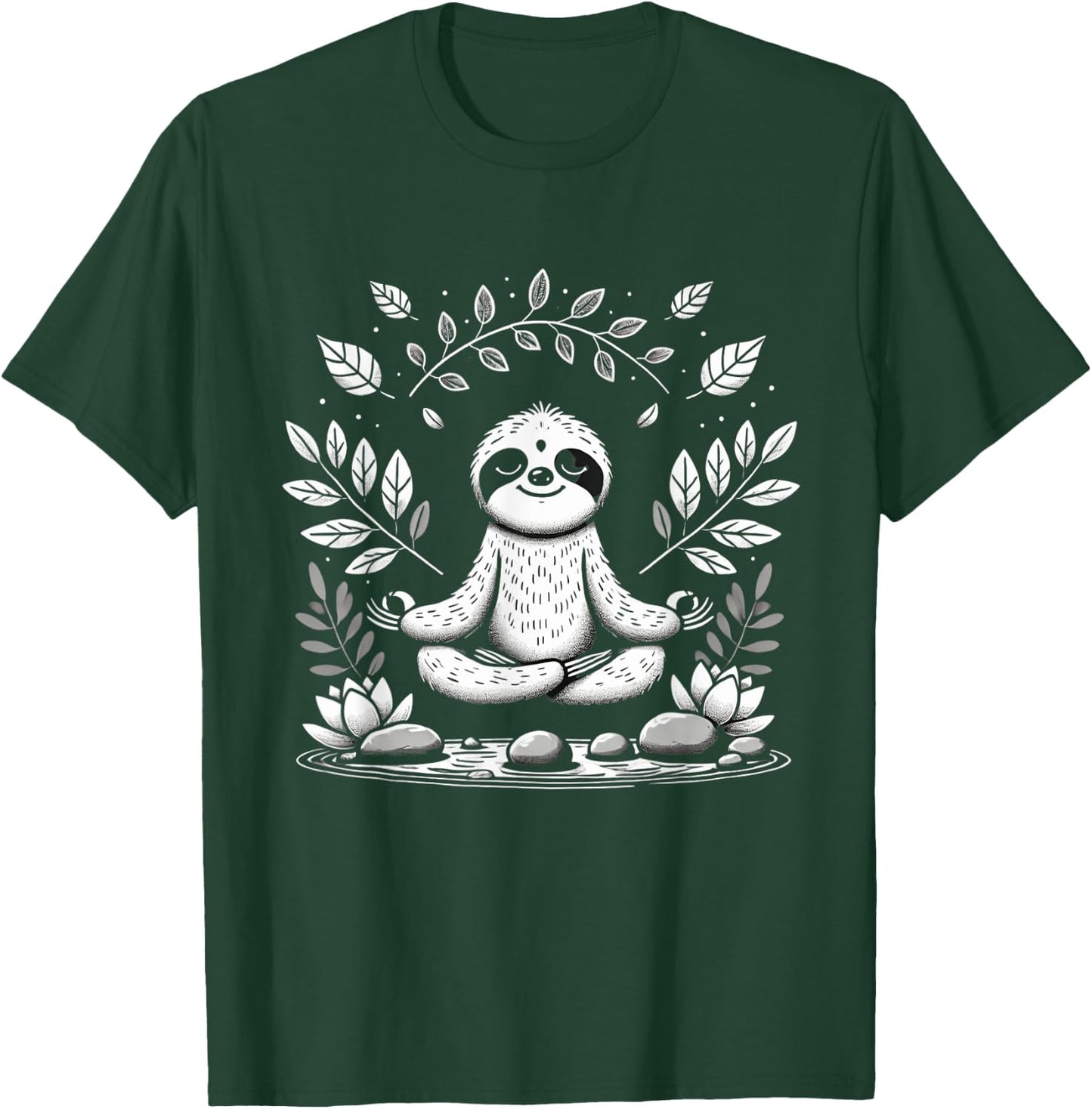 Cute Funny Sloth Meditating Meditation Peace Zen Sloth T-Shirt - T-Shirt | Forest