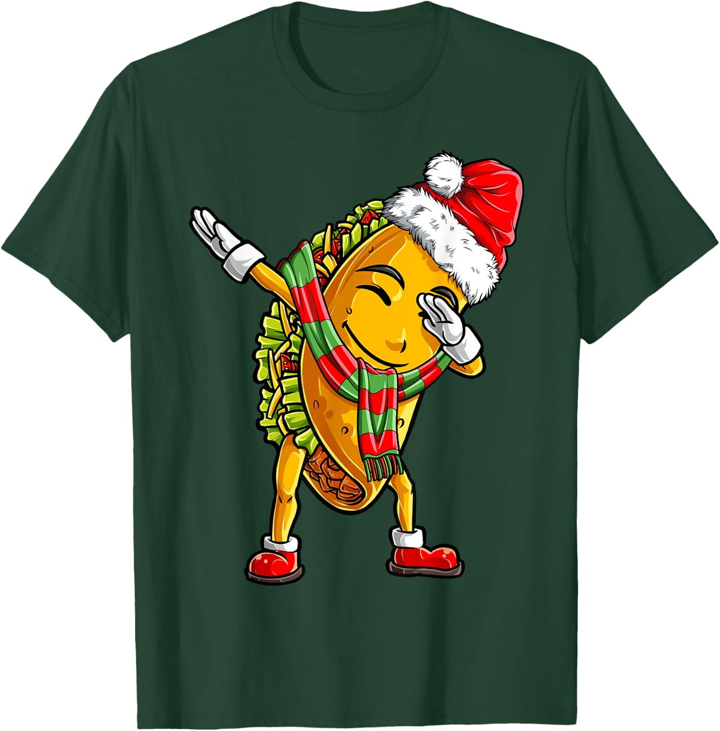Dabbing Taco Santa Christmas Kids Boys Men Dab Xmas Gifts T-Shirt - T-Shirt | Forest