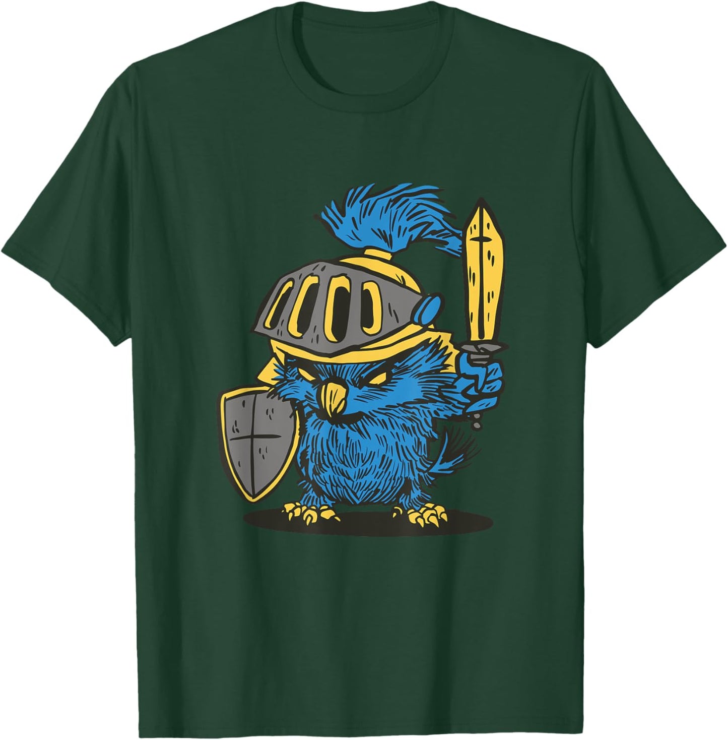 Angry Owl Knight - Medieval Renaissance Festival T-Shirt - T-Shirt | Forest