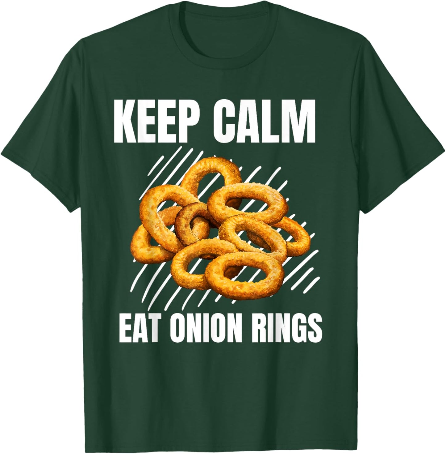Keep Calm Eat Onion Rings Vintage Grunge Onion Rings Lover T-Shirt - T-Shirt | Forest