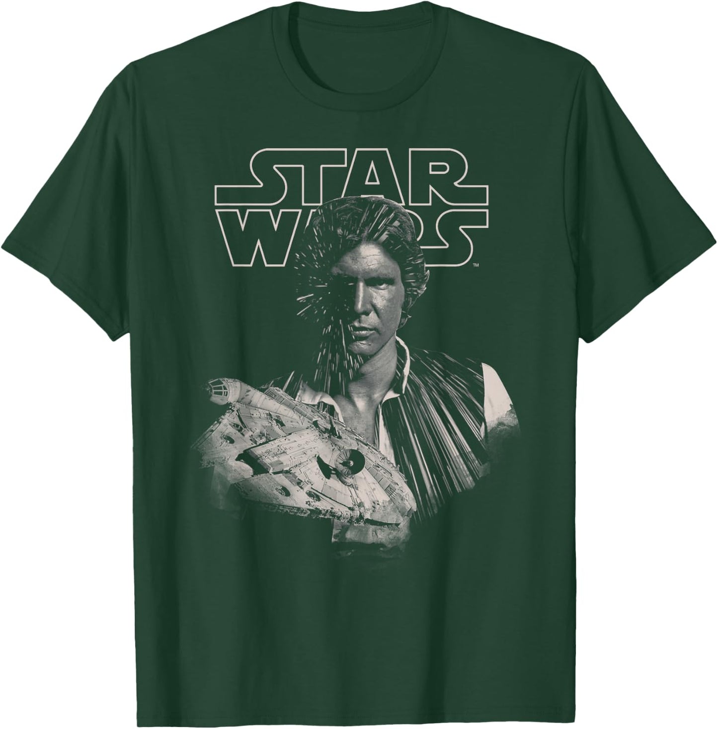 Star Wars Han Solo Millennium Falcon Portrait T-Shirt - T-Shirt | Forest