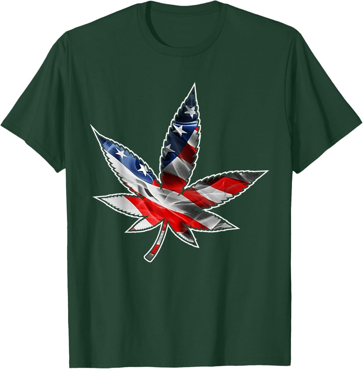 Patriotic Marijuana leaf Weed Smokers Medical Cannabis Gift Men T-Shirt - T-Shirt | Forest