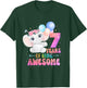 7 Years Of Being Awesome Cute Elephant 7th Birthday Girl T-Shirt - T-Shirt | Forest