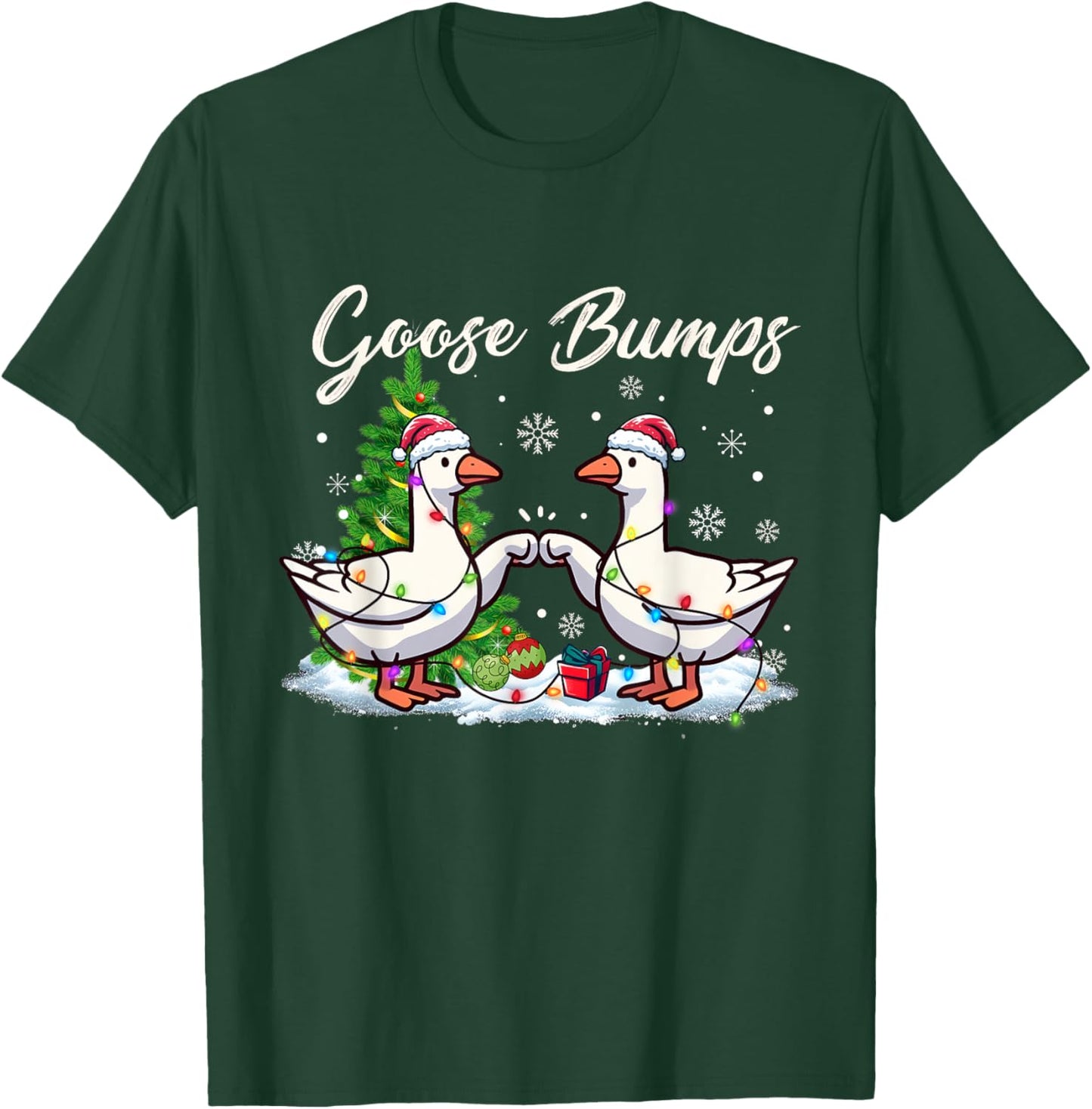 Christmas Goose Bumps Christmas Goose Geese let it snow Xmas T-Shirt - T-Shirt | Forest