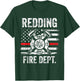 Redding California Fire Department Thin Red Line Fireman T-Shirt - T-Shirt | Forest
