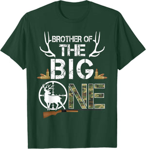 Brother of The Big One Birthday Boy Deer Hunter Camouflage T-Shirt - T-Shirt | Forest