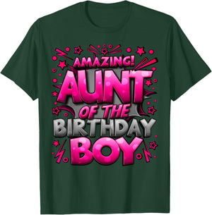Aunt of the Birthday Boy Matching Family Of Boy Party T-Shirt - T-Shirt | Forest