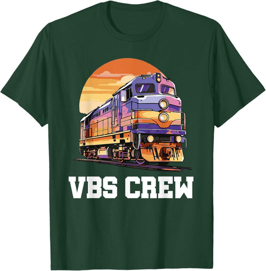 I Love VBS 2025 Vacation Bible School Railroad VBS Crew T-Shirt - T-Shirt | Forest