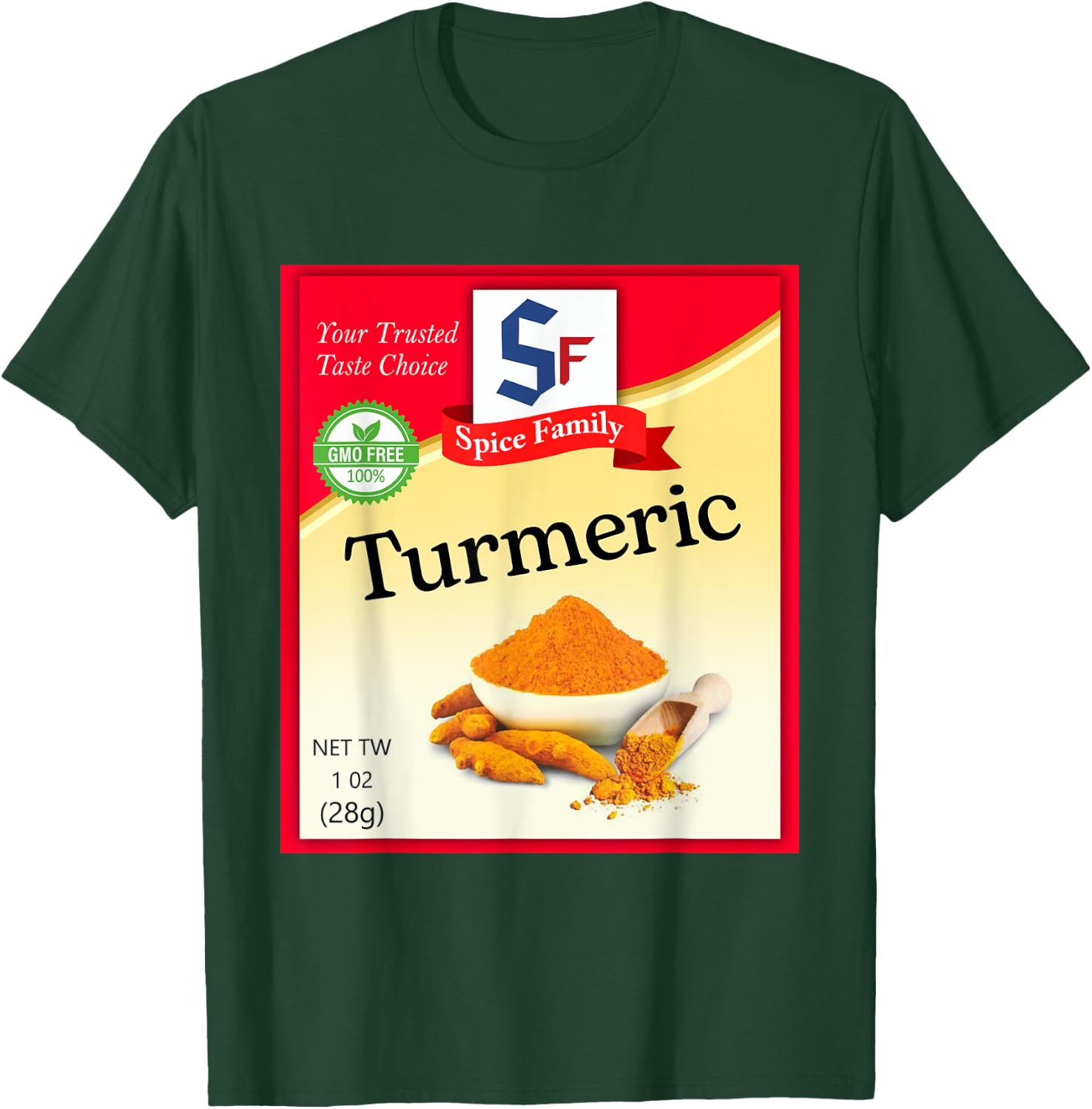 Turmeric Condiment Costume Holiday Spice Costumes T-Shirt - T-Shirt | Forest