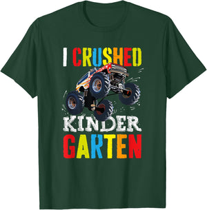 I Crushed Kindergarten Gift Graduation Boys Monster Truck T-Shirt - T-Shirt | Forest