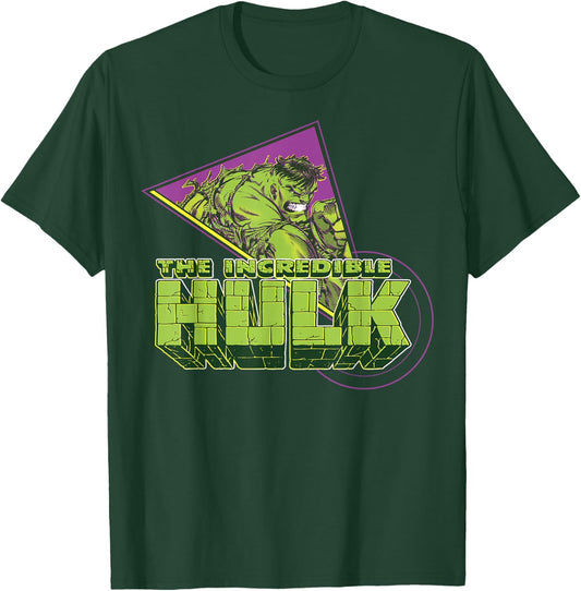 Marvel The Incredible Hulk Retro Abstract Portrait Logo T-Shirt - T-Shirt | Forest