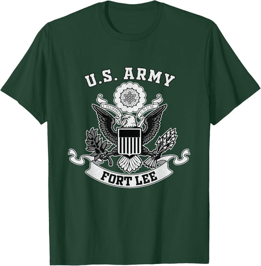 Fort Lee Virginia Military Base Eagle Emblem Vintage Gifts T-Shirt - T-Shirt | Forest
