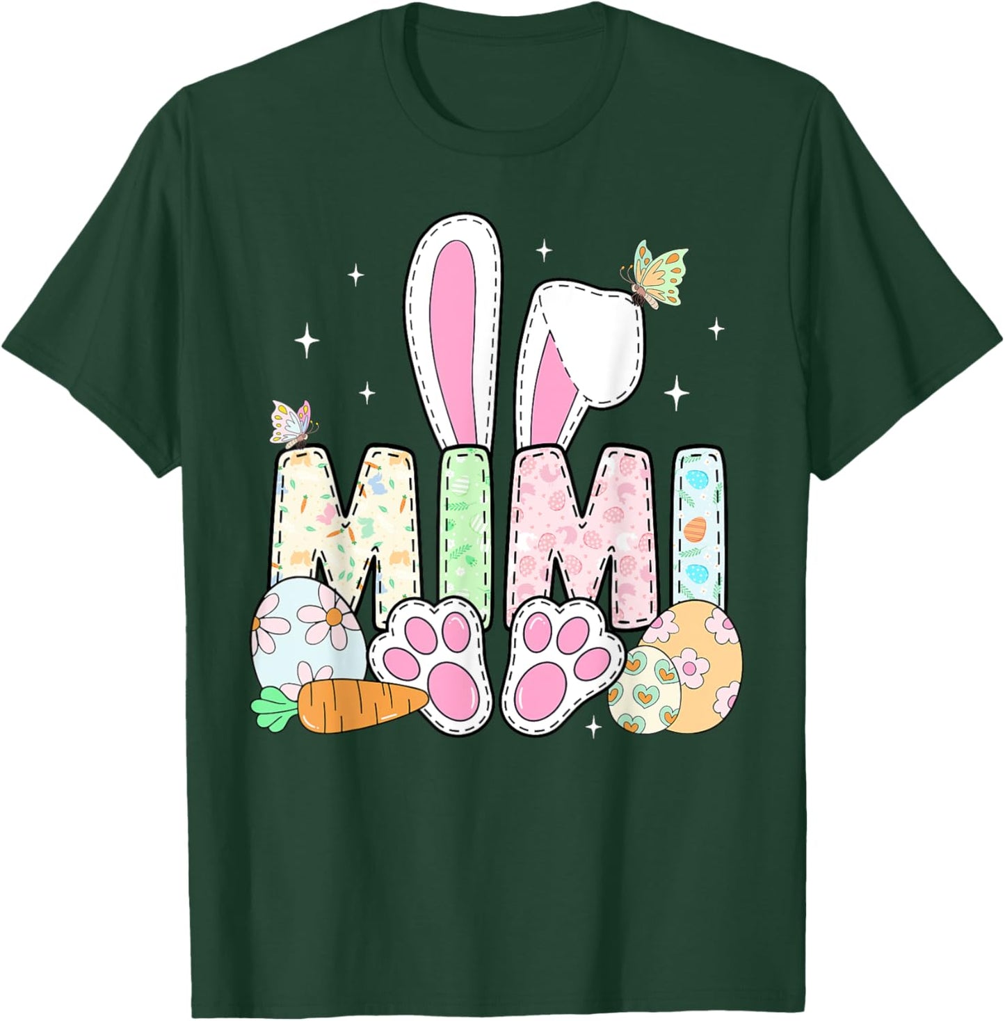 Cute Easter Bunny Mimi Family Matching Easter Day Girls Kids T-Shirt - T-Shirt | Forest