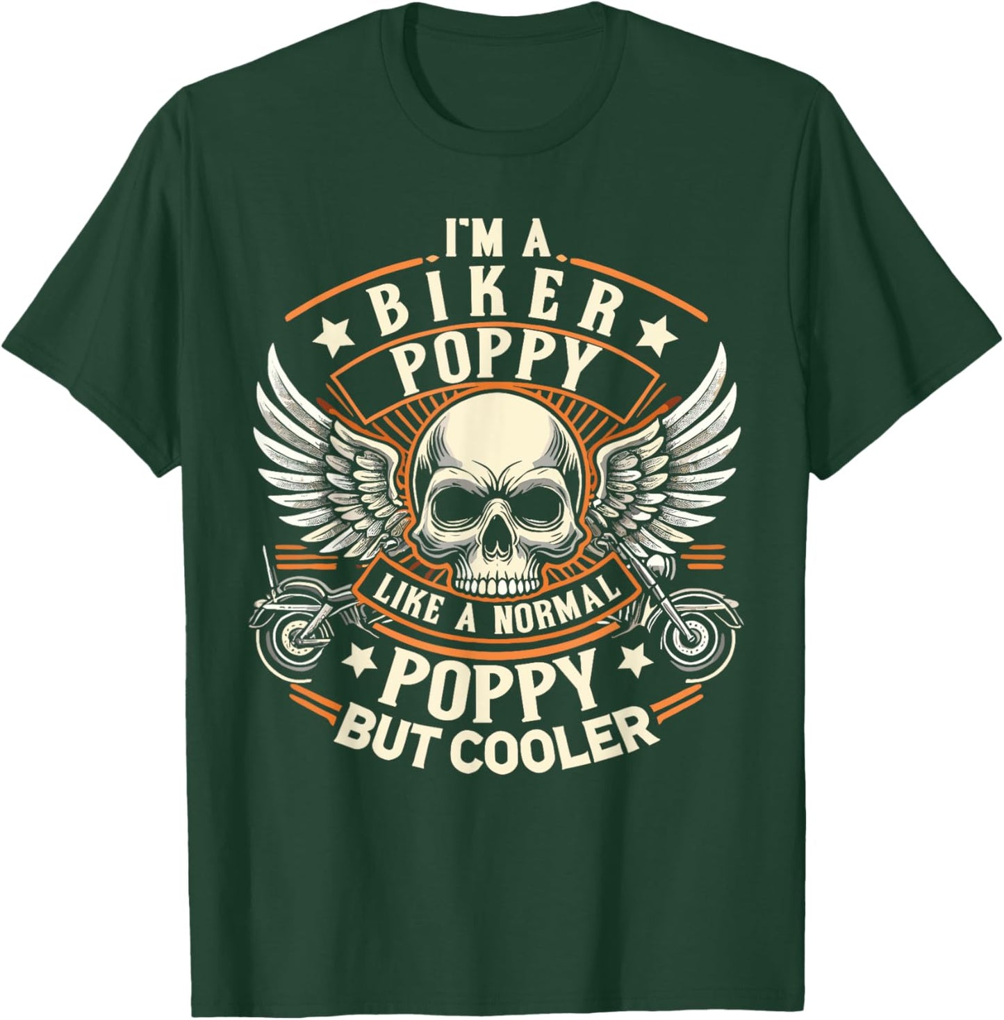 Biker Poppy Like Normal Poppy Cooler, Motorcycle Grandpa T-Shirt - T-Shirt | Forest