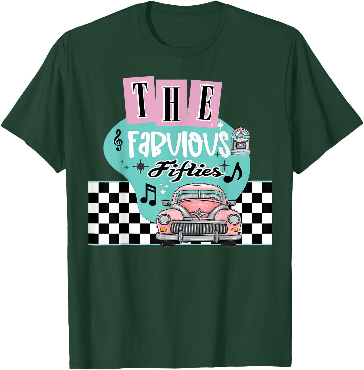 50s Rockabilly Sock Hop Vintage 1950s Clothing Women Men T-Shirt - T-Shirt | Forest