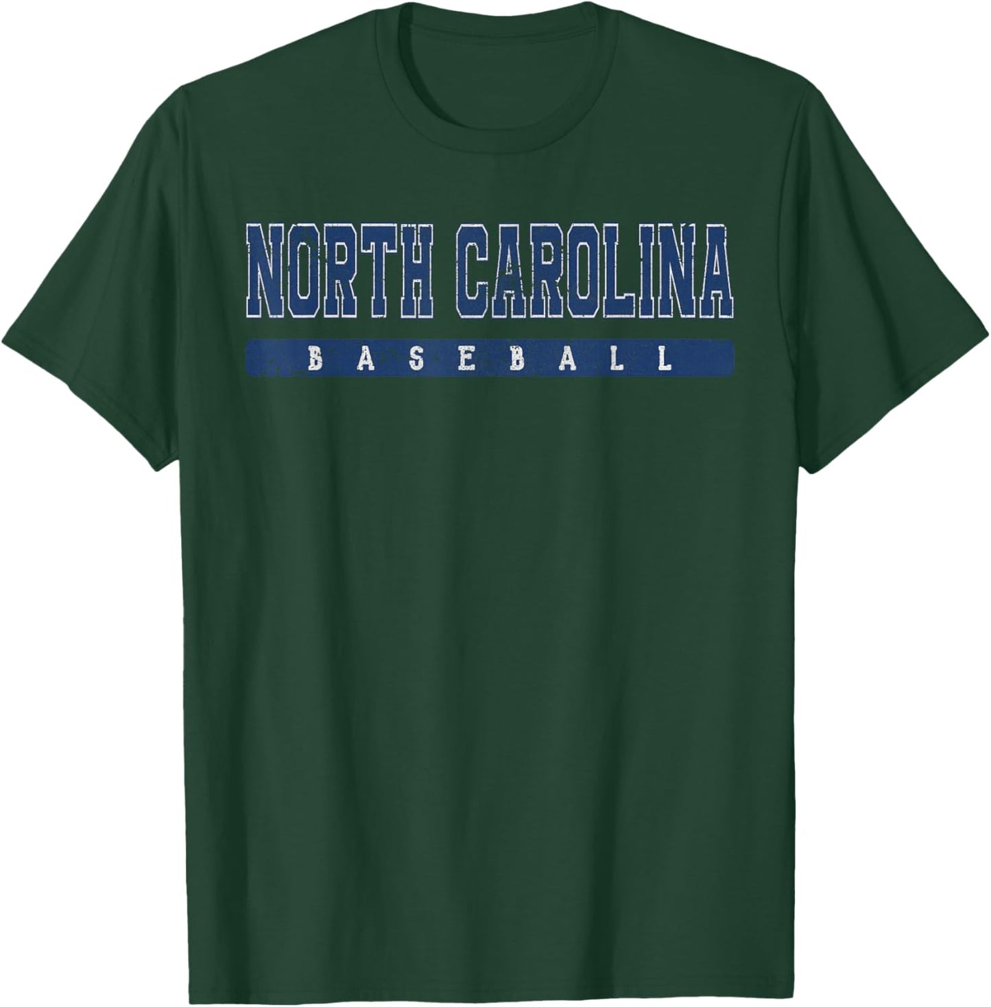 North Carolina Baseball Blue Vintage Text T-Shirt - T-Shirt | Forest