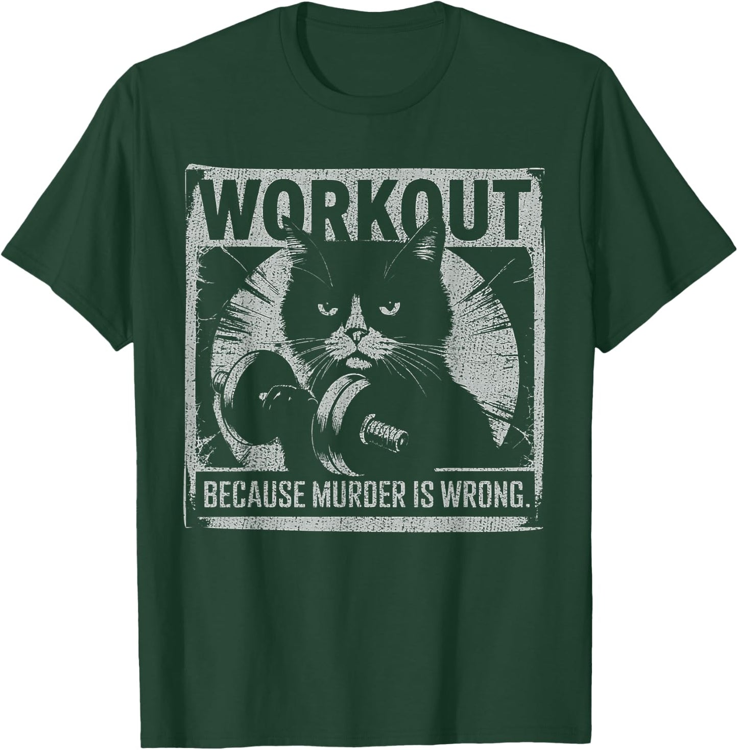 Funny Gym Parody Graphic For Cat Lovers, Ironic Workout Meme Women T-Shirt - T-Shirt | Forest