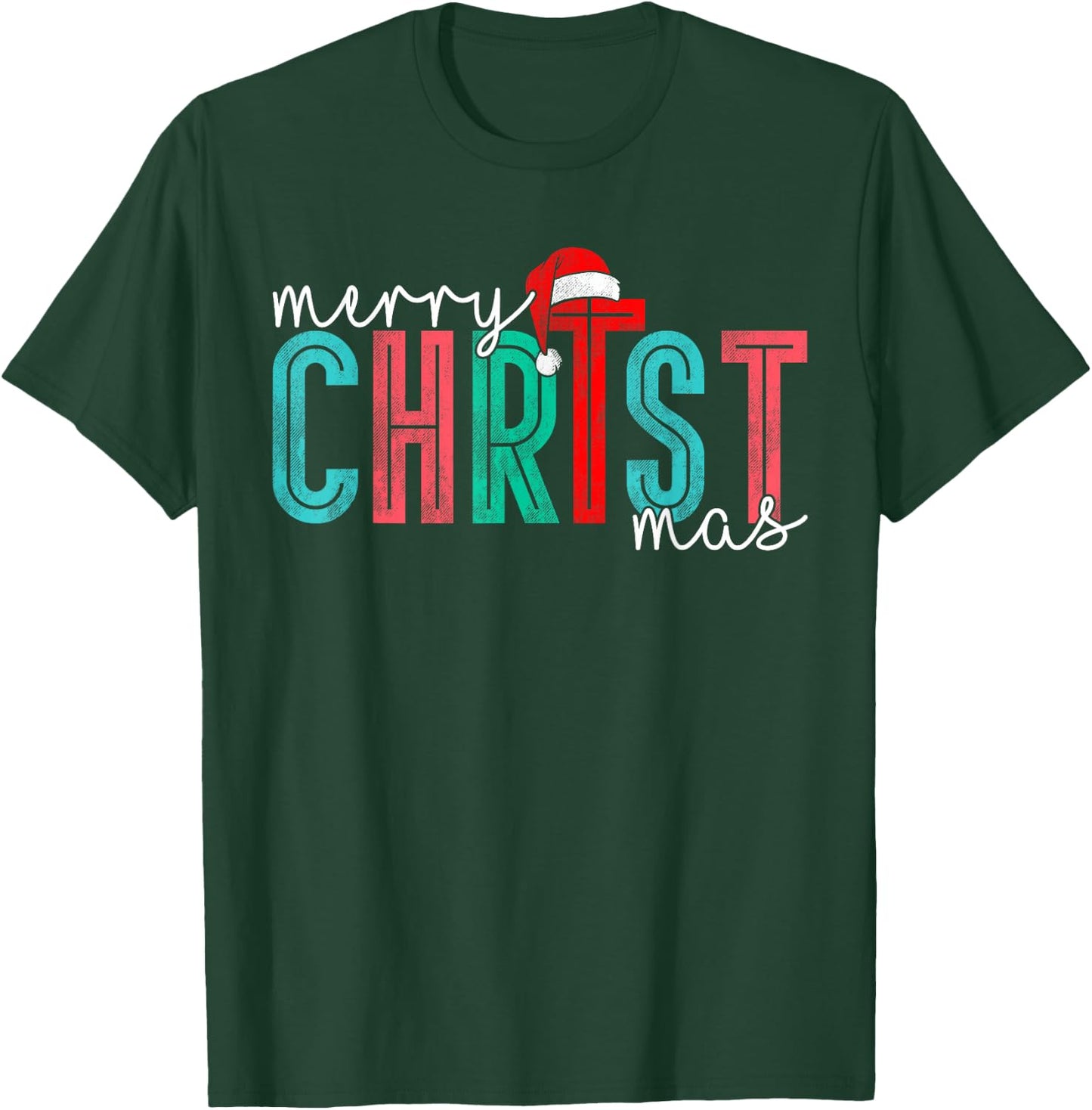 Merry Christ Mas Christian God Matching Christmas Family T-Shirt - T-Shirt | Forest