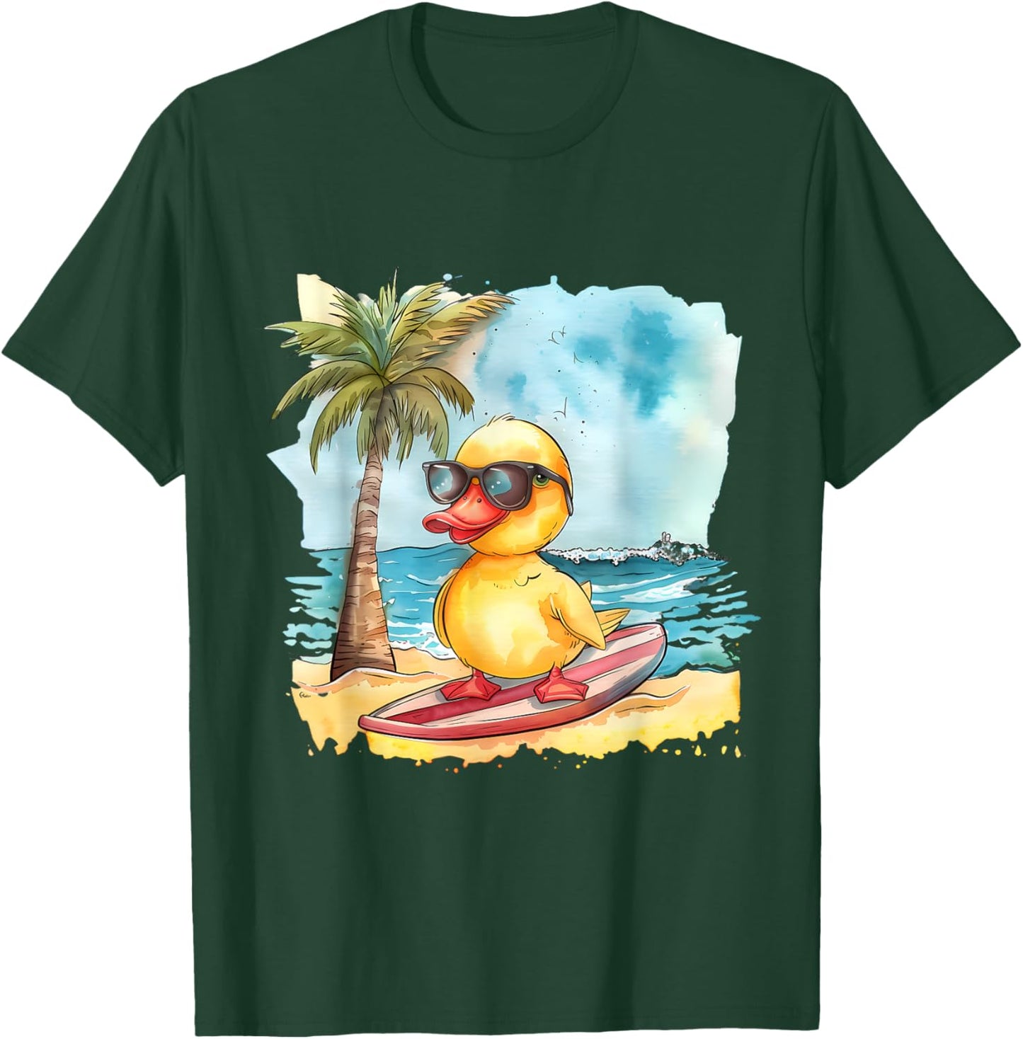 Rubber Duck Surfing Summer Surfer Beach Rubber Duckling T-Shirt - T-Shirt | Forest