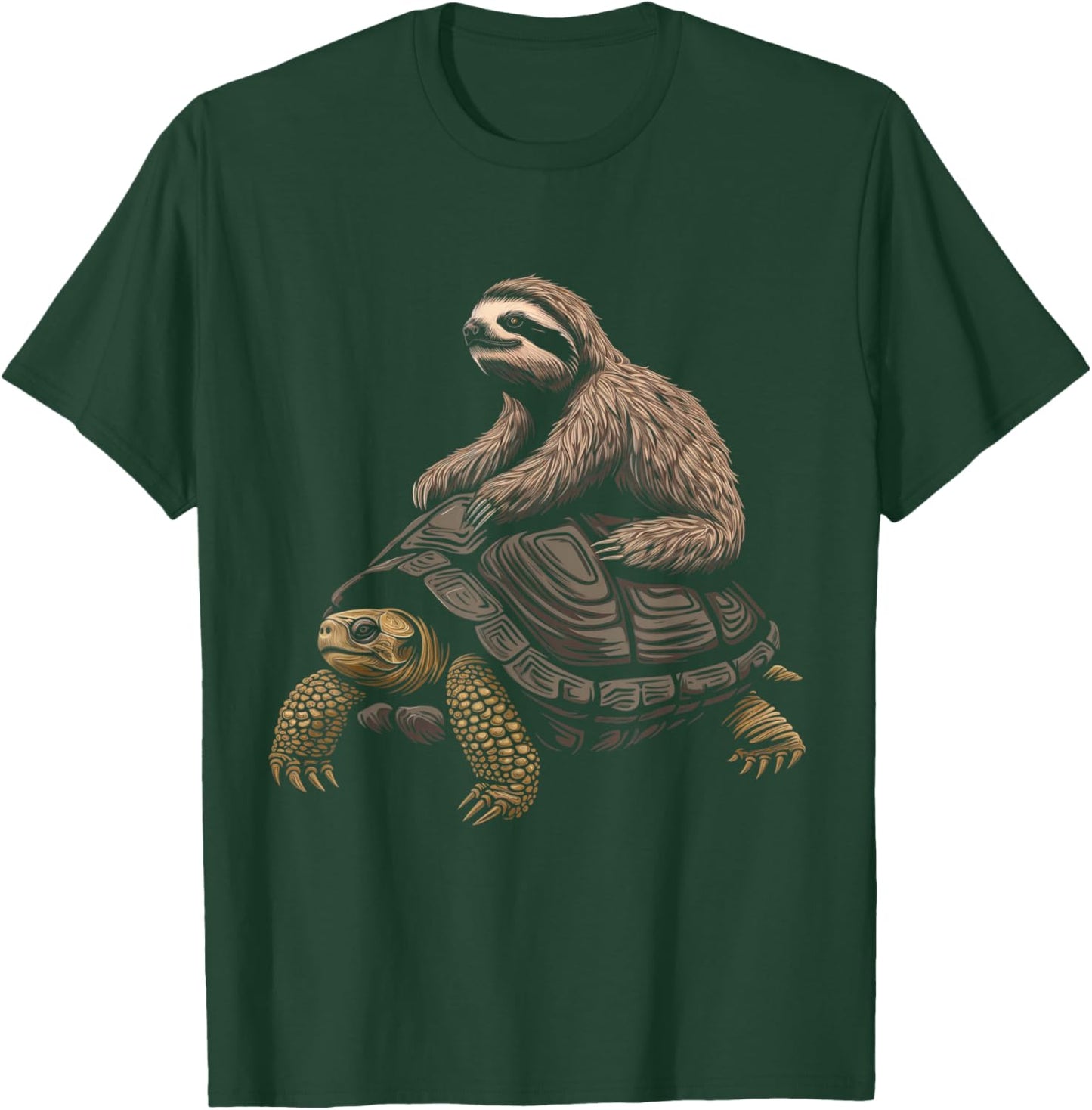 Sloth Riding Turtle Funny Animal Sloth Lover T-Shirt - T-Shirt | Forest
