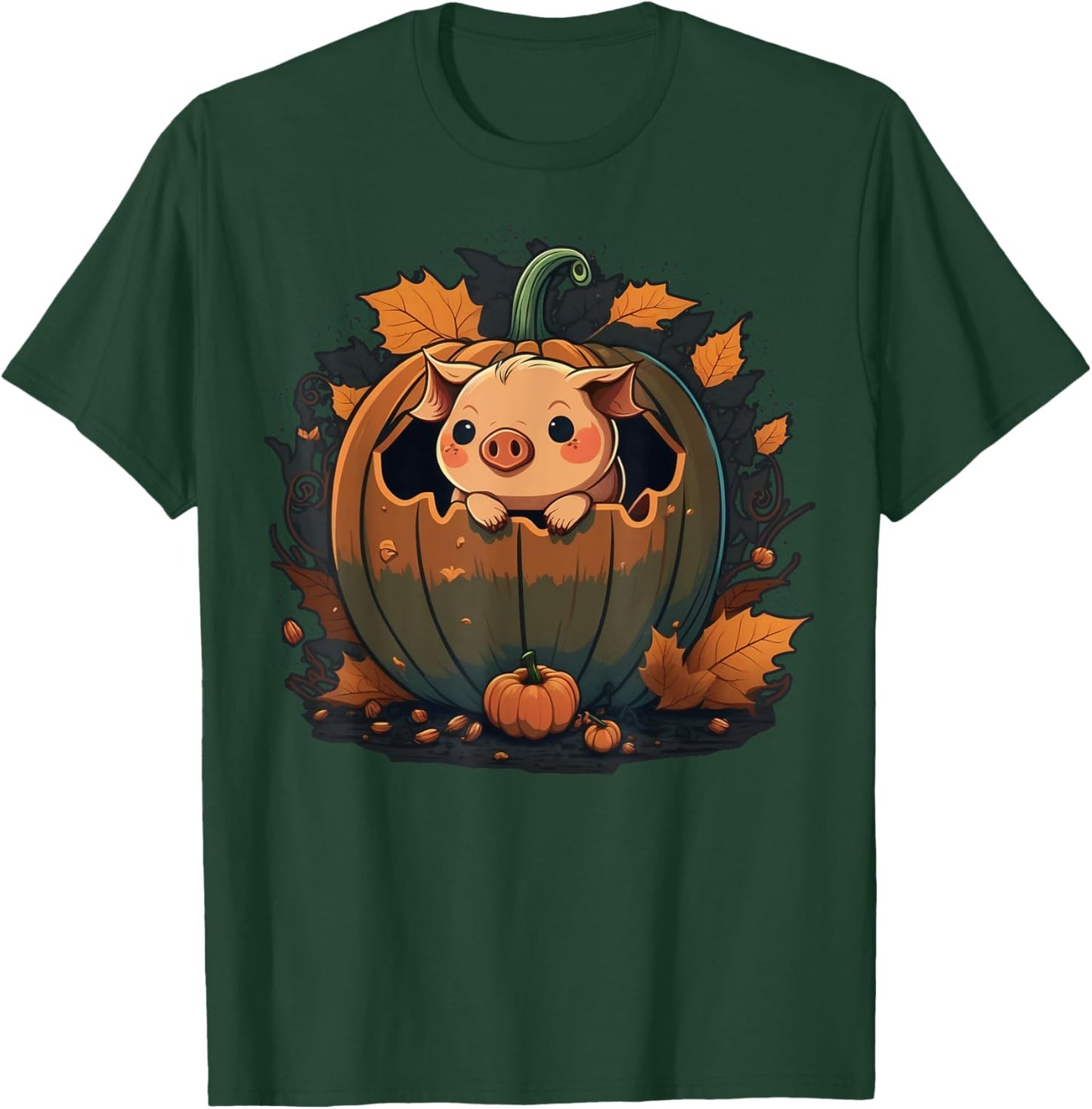 Pumpkin Pig costume on Pig Halloween T-Shirt - T-Shirt | Forest