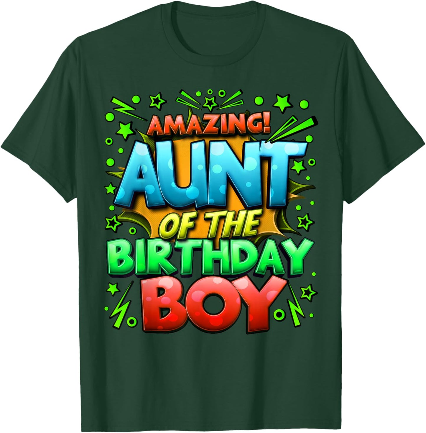 Aunt of the Birthday Boy Matching Family Of Boy Party T-Shirt - T-Shirt | Forest