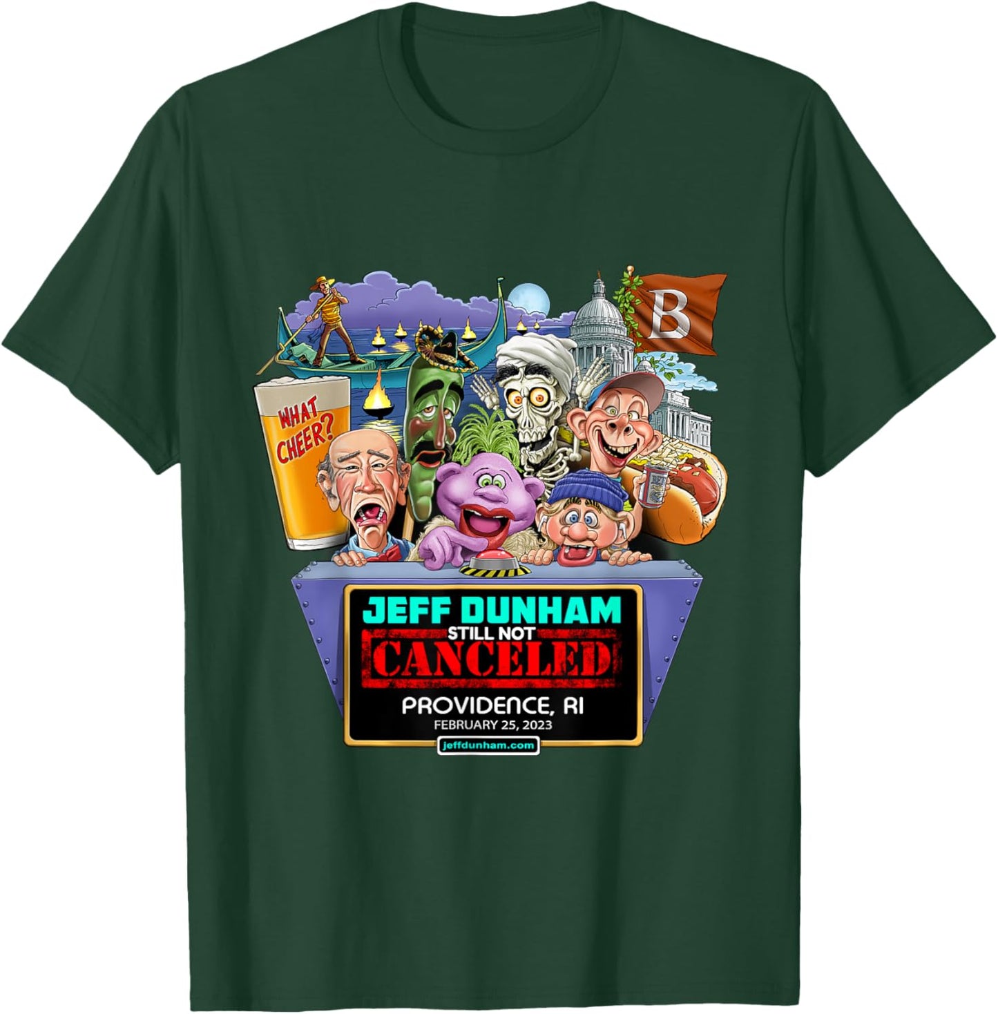 Jeff Dunham Providence, RI (2023) T-Shirt - T-Shirt | Forest