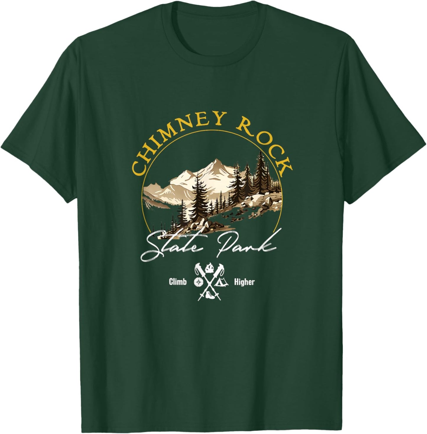Chimney Rock State Park Retro Vintage Apparel - Souvenir T-Shirt - T-Shirt | Forest
