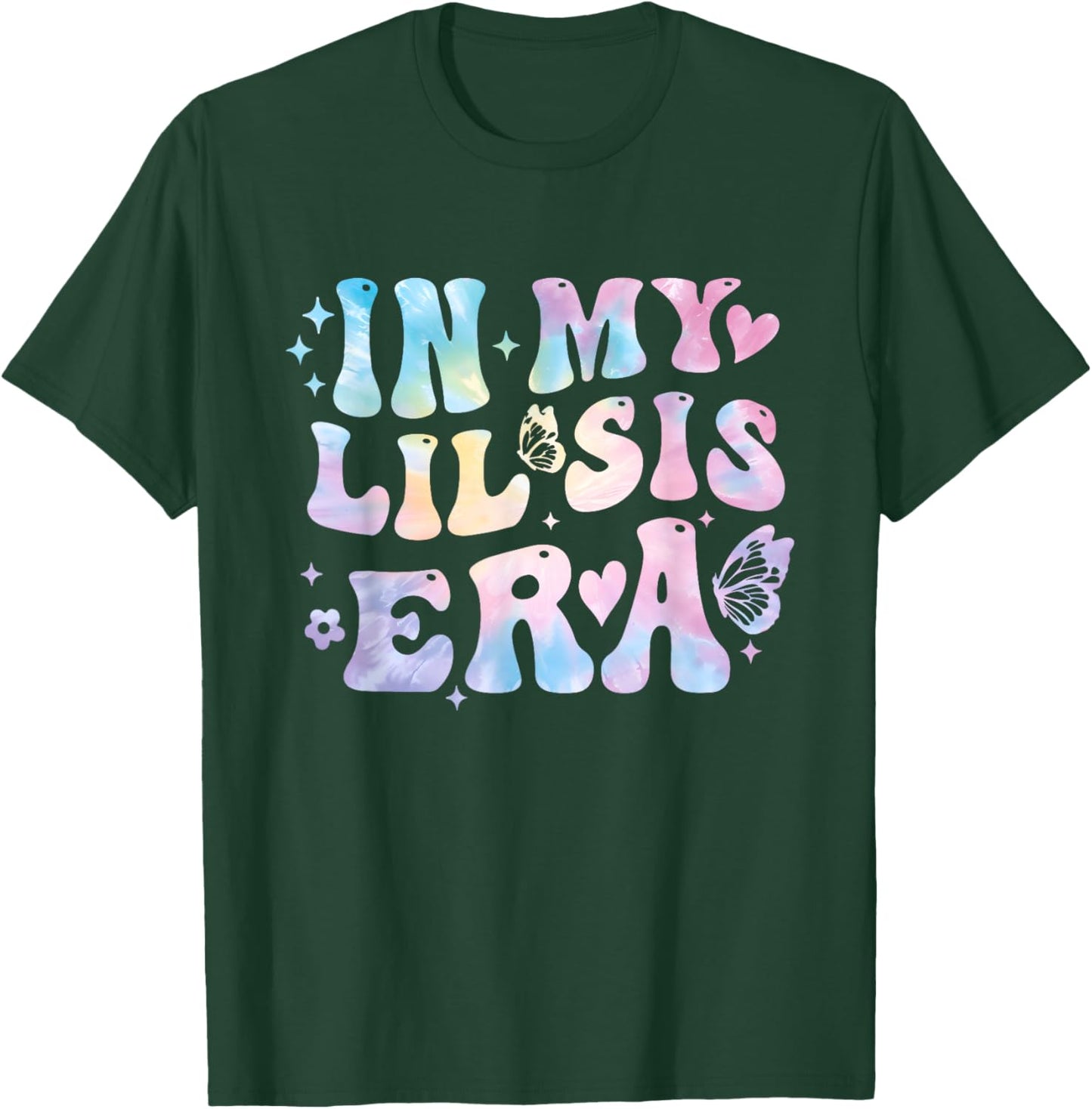 Groovy In My Lil Sis Era Retro Tie Dye Sister Toddler Kids T-Shirt - T-Shirt | Forest