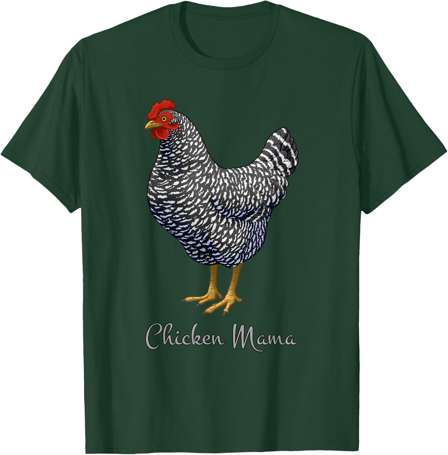 Chicken Mama Black Barred Plymouth Rock Hen Mom Bird Lovers T-Shirt - T-Shirt | Forest