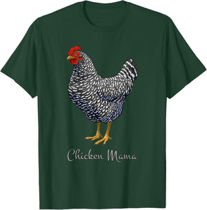 Chicken Mama Black Barred Plymouth Rock Hen Mom Bird Lovers T-Shirt - T-Shirt | Forest