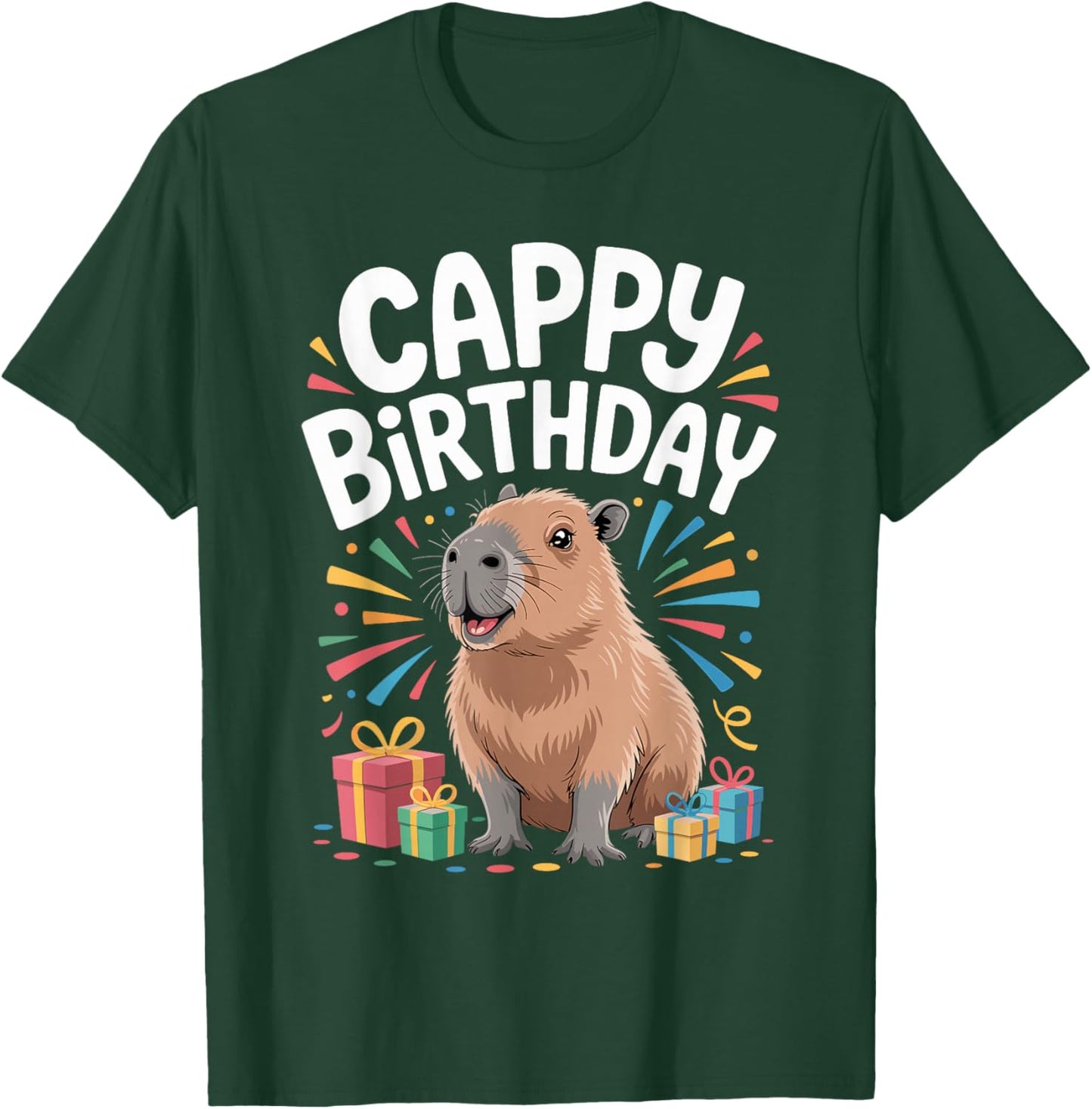 Cappy Birthday Capybara Lovers of Capybara Birthday T-Shirt - T-Shirt | Forest