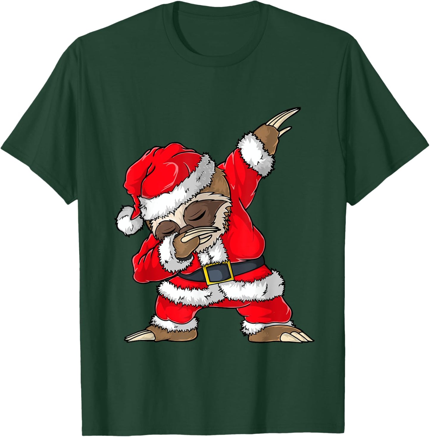 Dabbing Santa Sloth Merry Slothmas Christmas Kids Pajama T-Shirt - T-Shirt | Forest