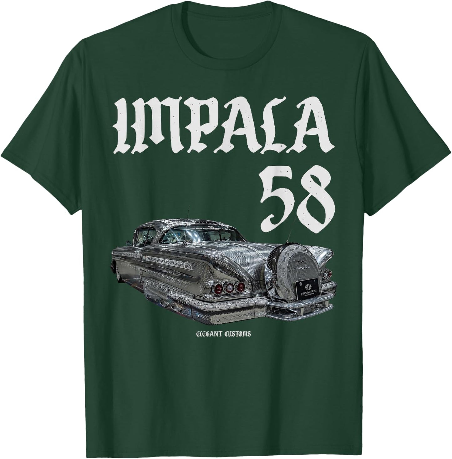 1958 Impala Engraved text Low Rider Kustom Lead Sled Hot Rod T-Shirt - T-Shirt | Forest