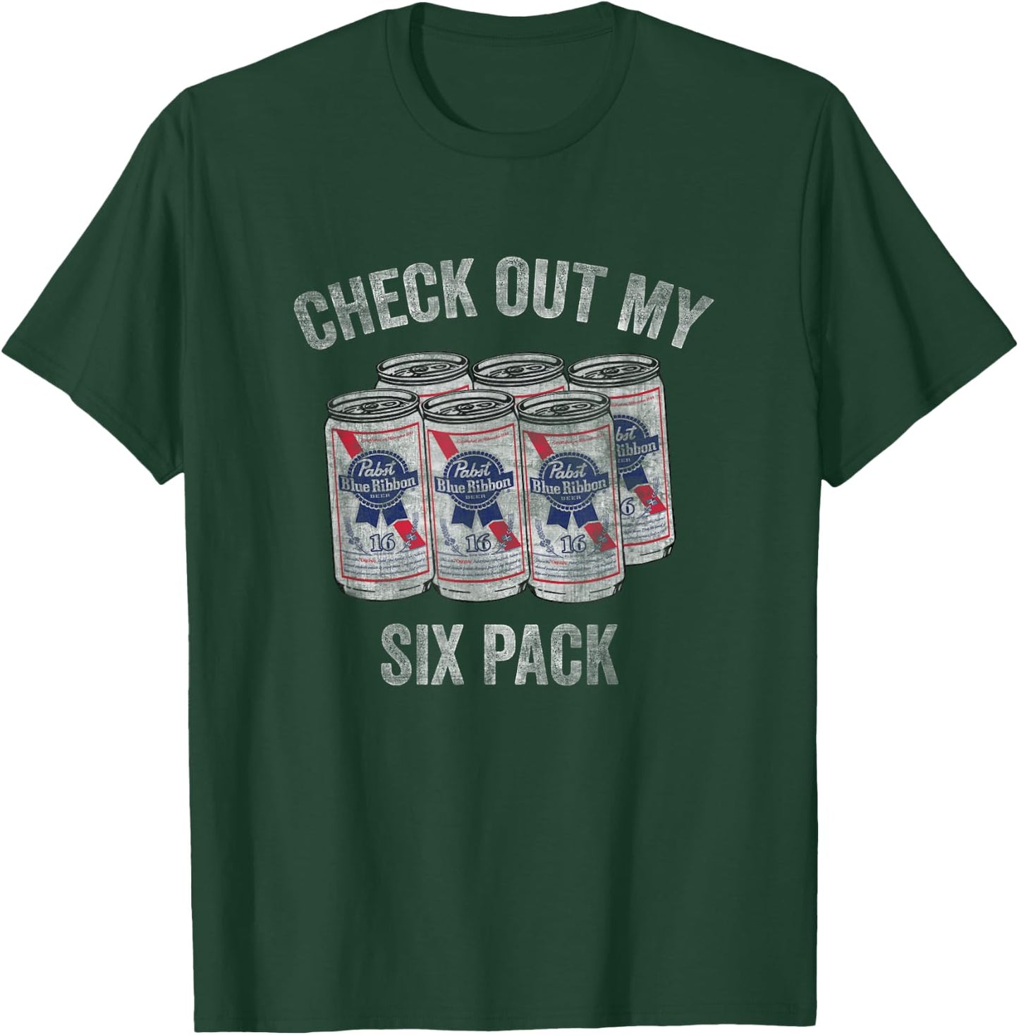 Pabst Check Out My Six Pack T-Shirt - T-Shirt | Forest