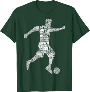 Soccer Player Boys Kids Men T-Shirt - T-Shirt | Forest