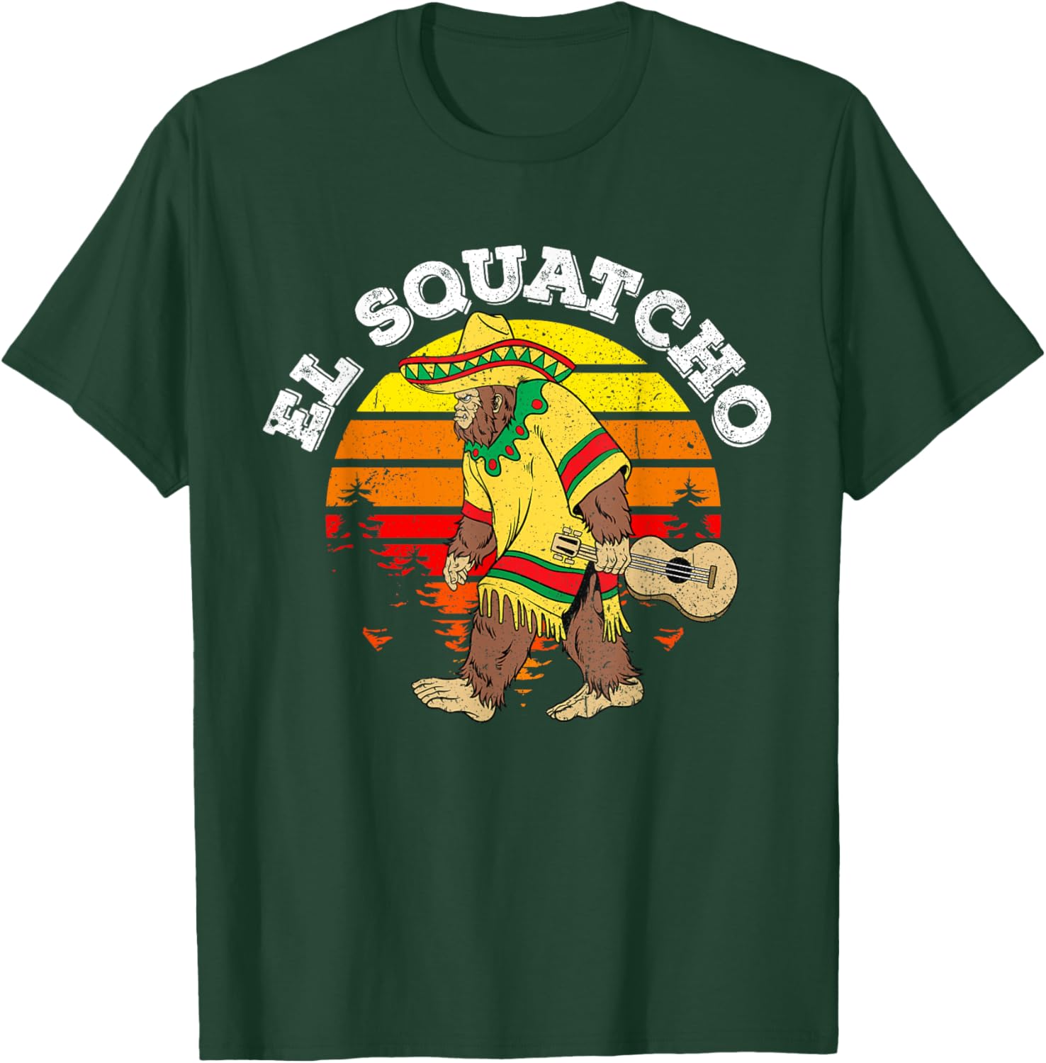 El Squatcho Mexican Sasquatch Cinco De Mayo Bigfoot T-Shirt - T-Shirt | Forest