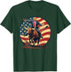 Trump Bull Rider American Flag USA Riding Rodeo Cowboy T-Shirt - T-Shirt | Forest