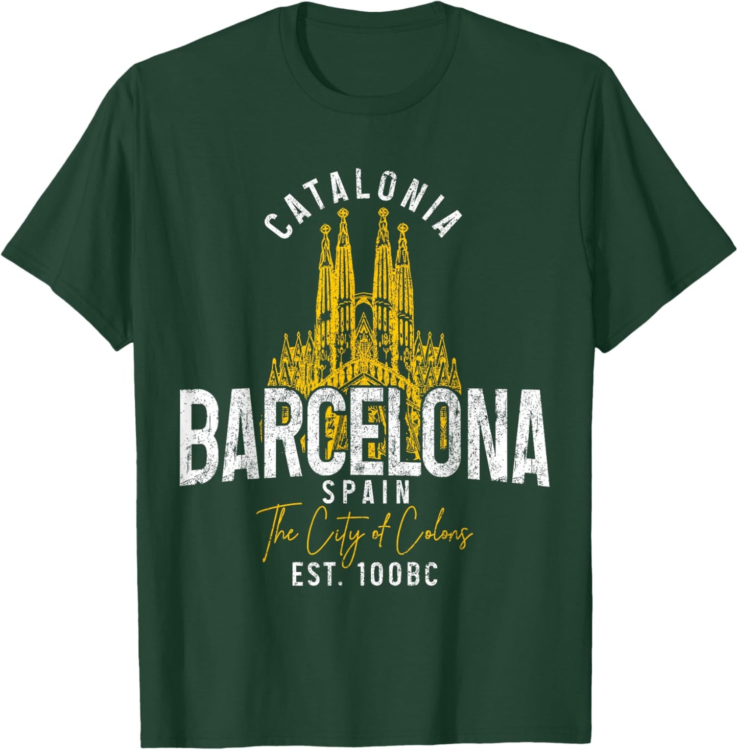 Barcelona Spain Souvenir Catalonia Vintage T-Shirt - T-Shirt | Forest
