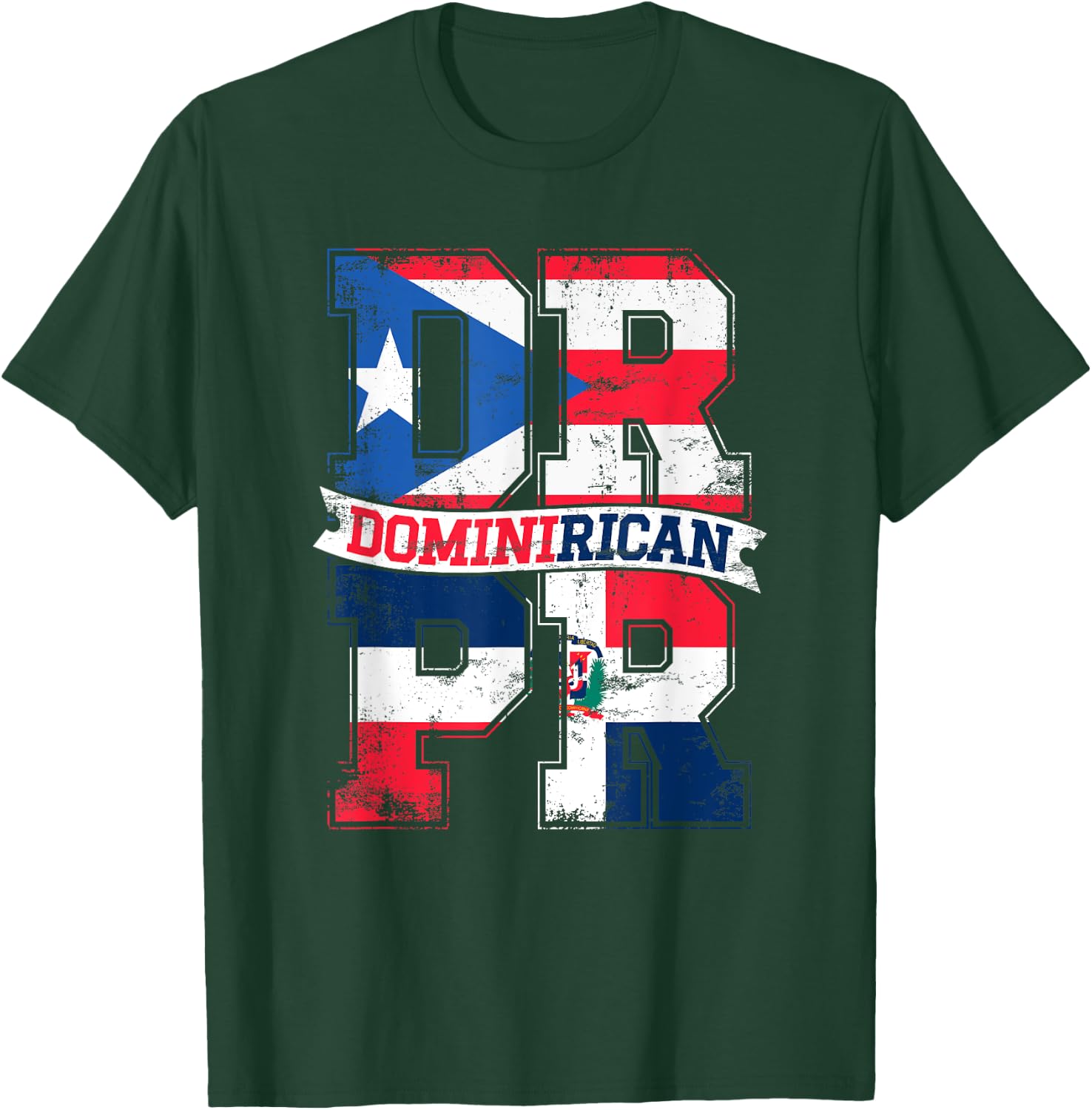 Dominirican Puerto Rico and Republica Dominicana Pride T-Shirt - T-Shirt | Forest