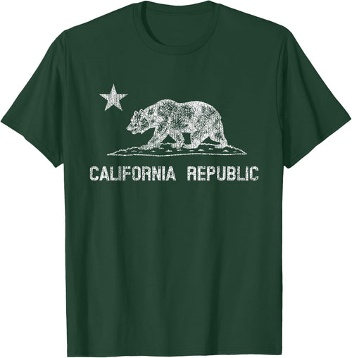 California Republic Flag Distressed Bear