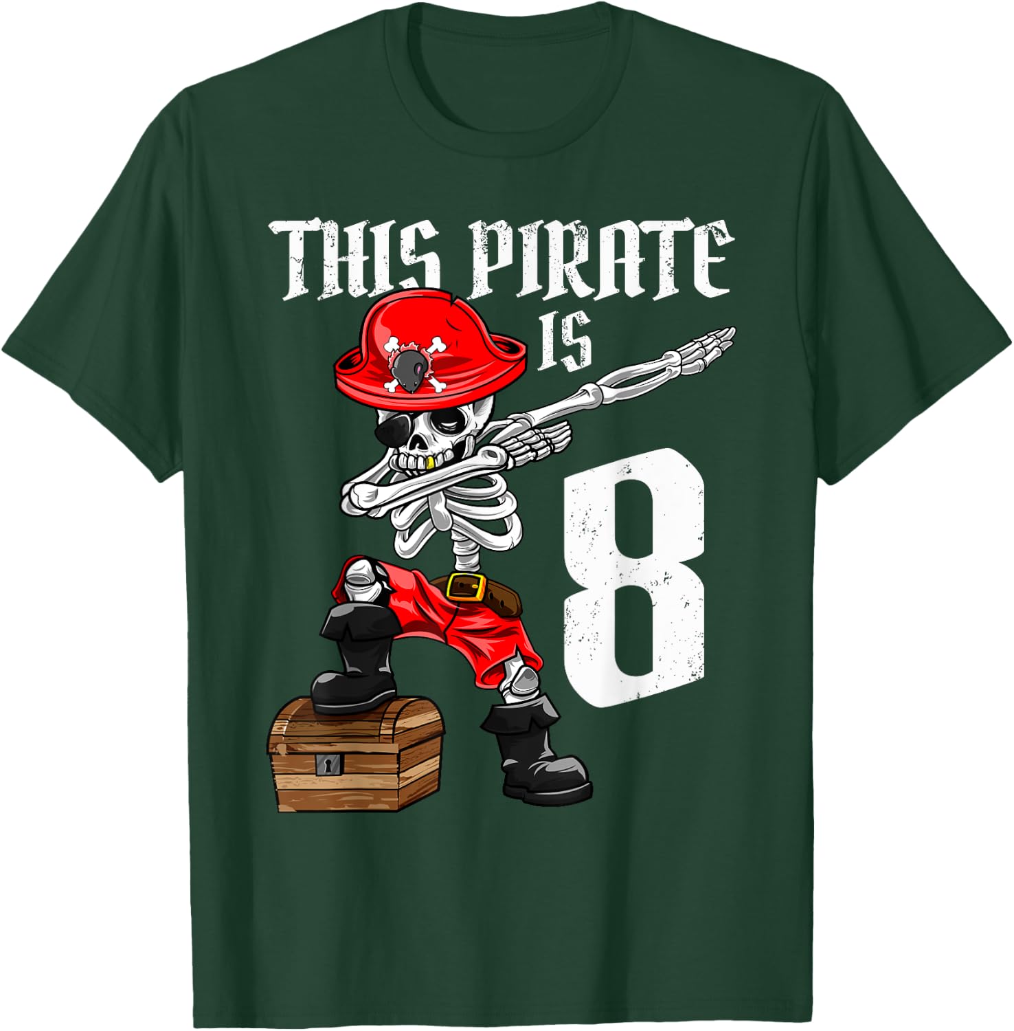 This Pirate is 8 dabbing pirate shirt 8th Birthday boy eight T-Shirt - T-Shirt | Forest