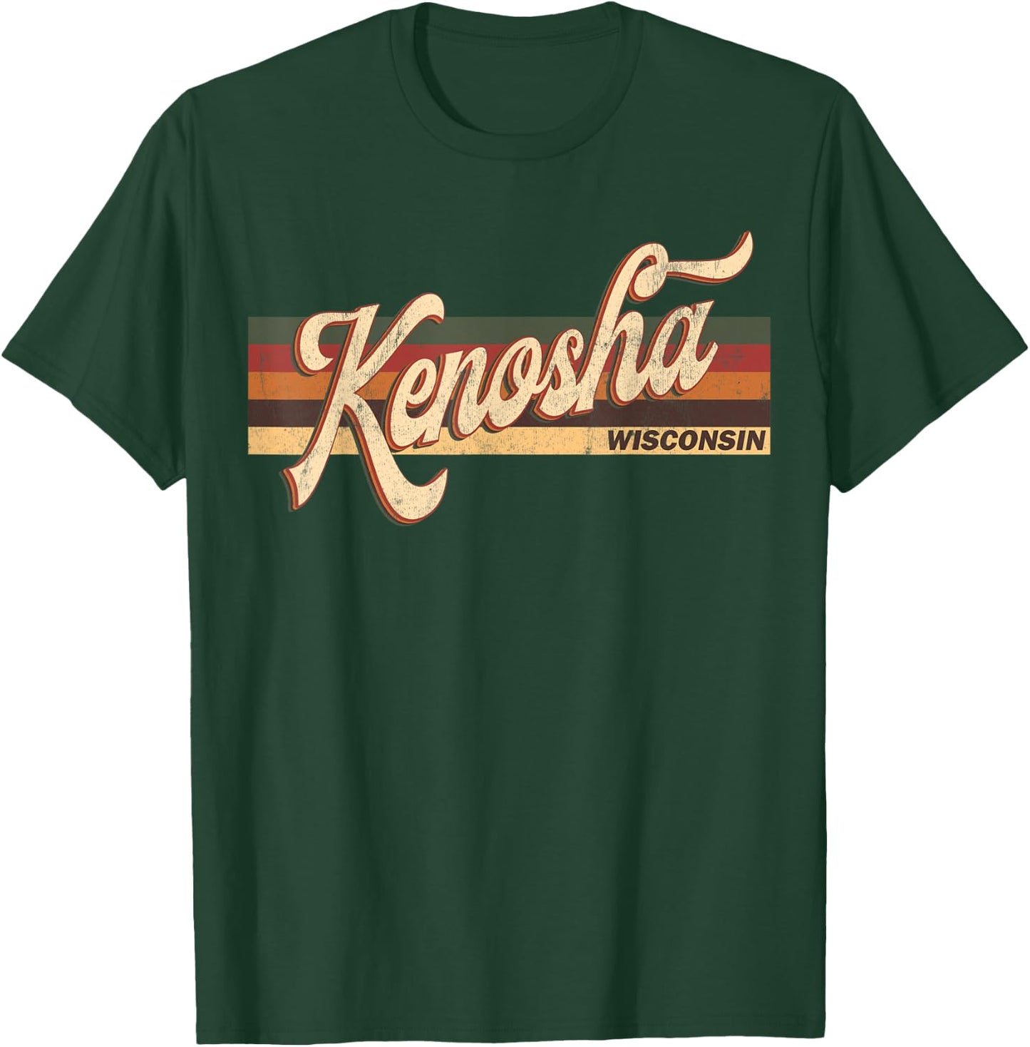 kenosha Wisconsin - Retro 1970's 80'S Style T-Shirt - T-Shirt | Forest