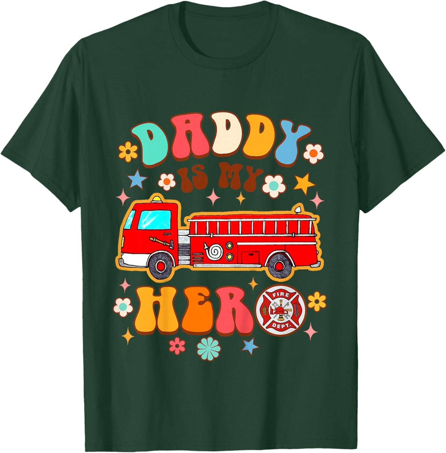 Fireman Firefighter Daddy & Me Daddy is My Hero Father’s Day T-Shirt - T-Shirt | Forest
