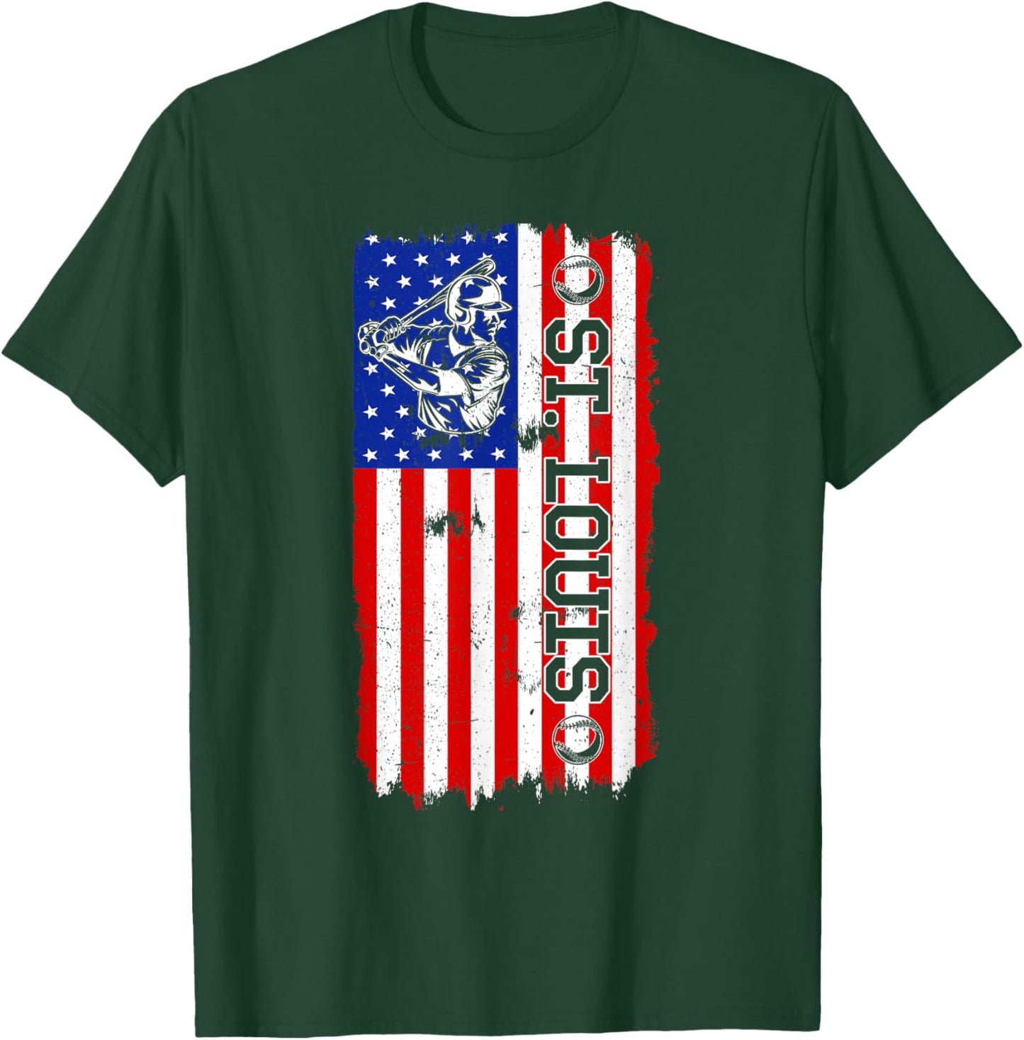 Vintage Style St. Louis Baseball and Men T-Shirt - T-Shirt | Forest