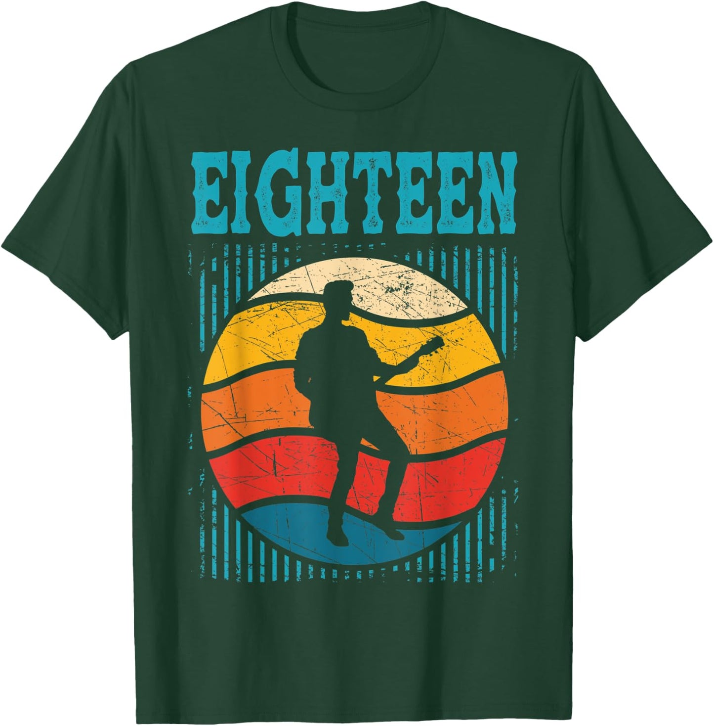 18 Year Old Shirt 18th Birthday Boy Guitar Player Guitarist T-Shirt - T-Shirt | Forest